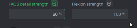 hovering the green cube swaps it for a reset button that restores the primary's value